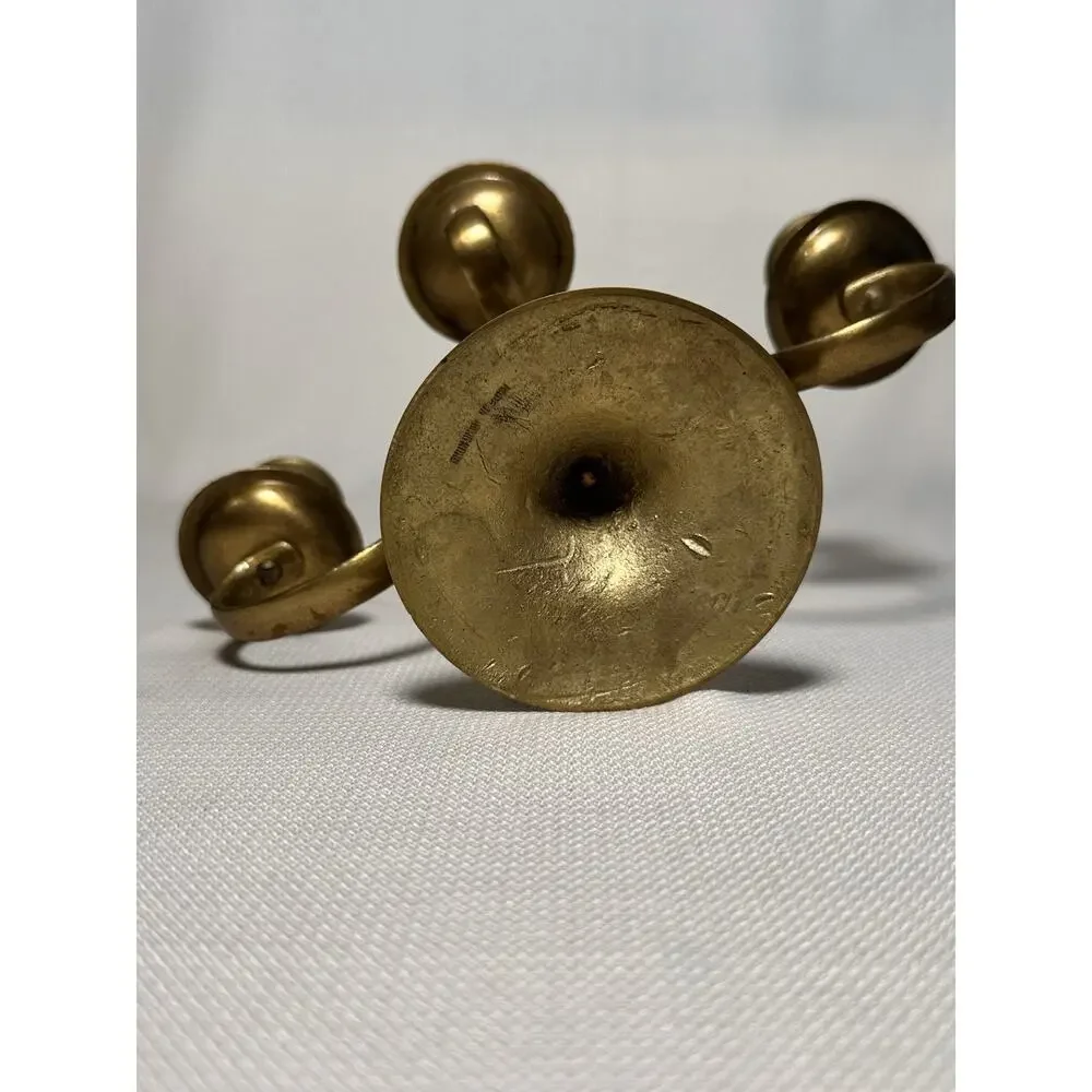 Solid Brass Candle Holder 5 Arm Vintage